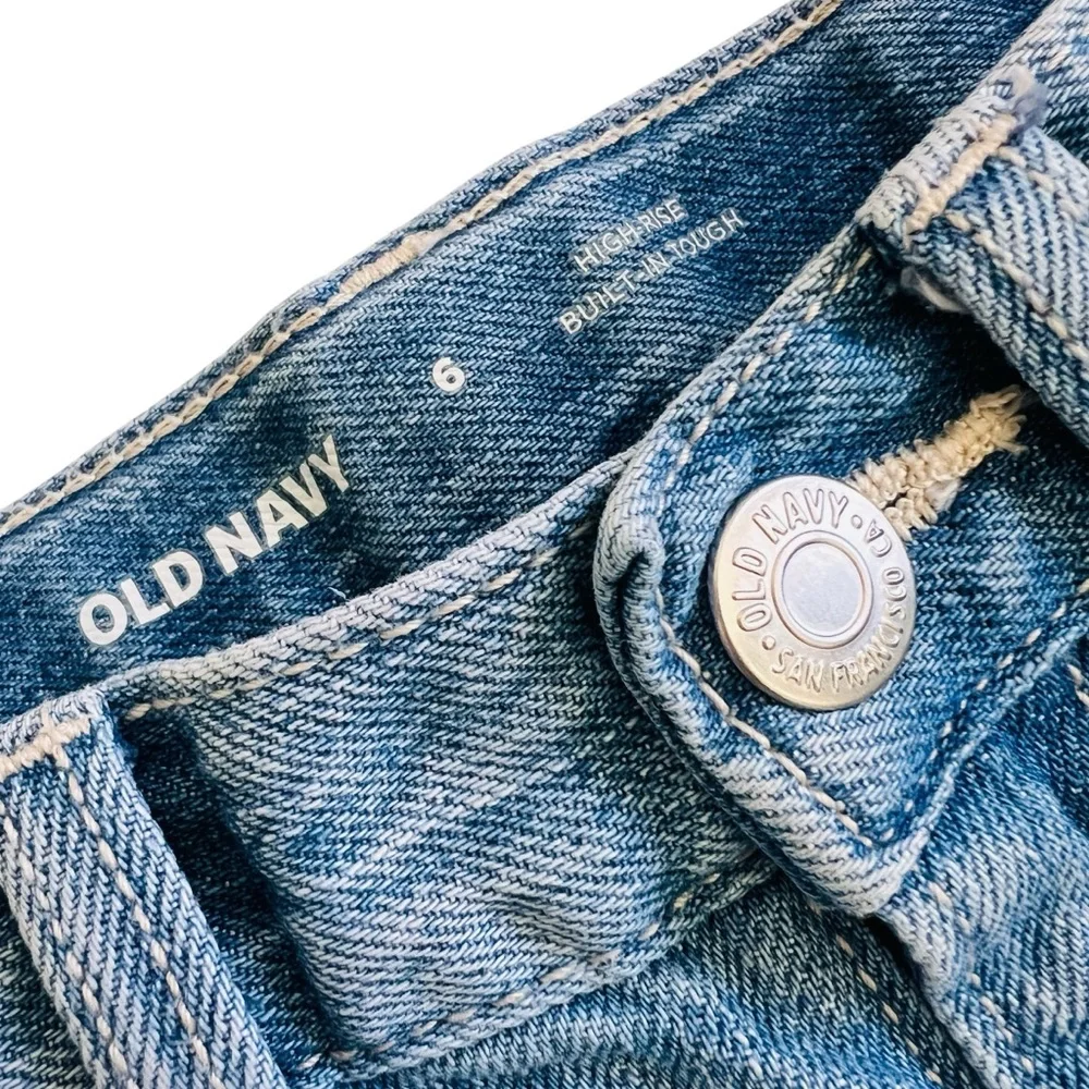 OLD NAVY Kids Blue Distressed Denim Shorts Cotton Denim Size 6